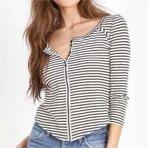 Free People We The Free Stars and Stripes Thermal Crop Top - size medium